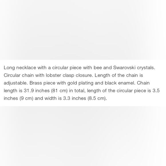 $229 New In Box Elie Top x Zara Limited Edition Bee Necklace - Picture 5 of 8